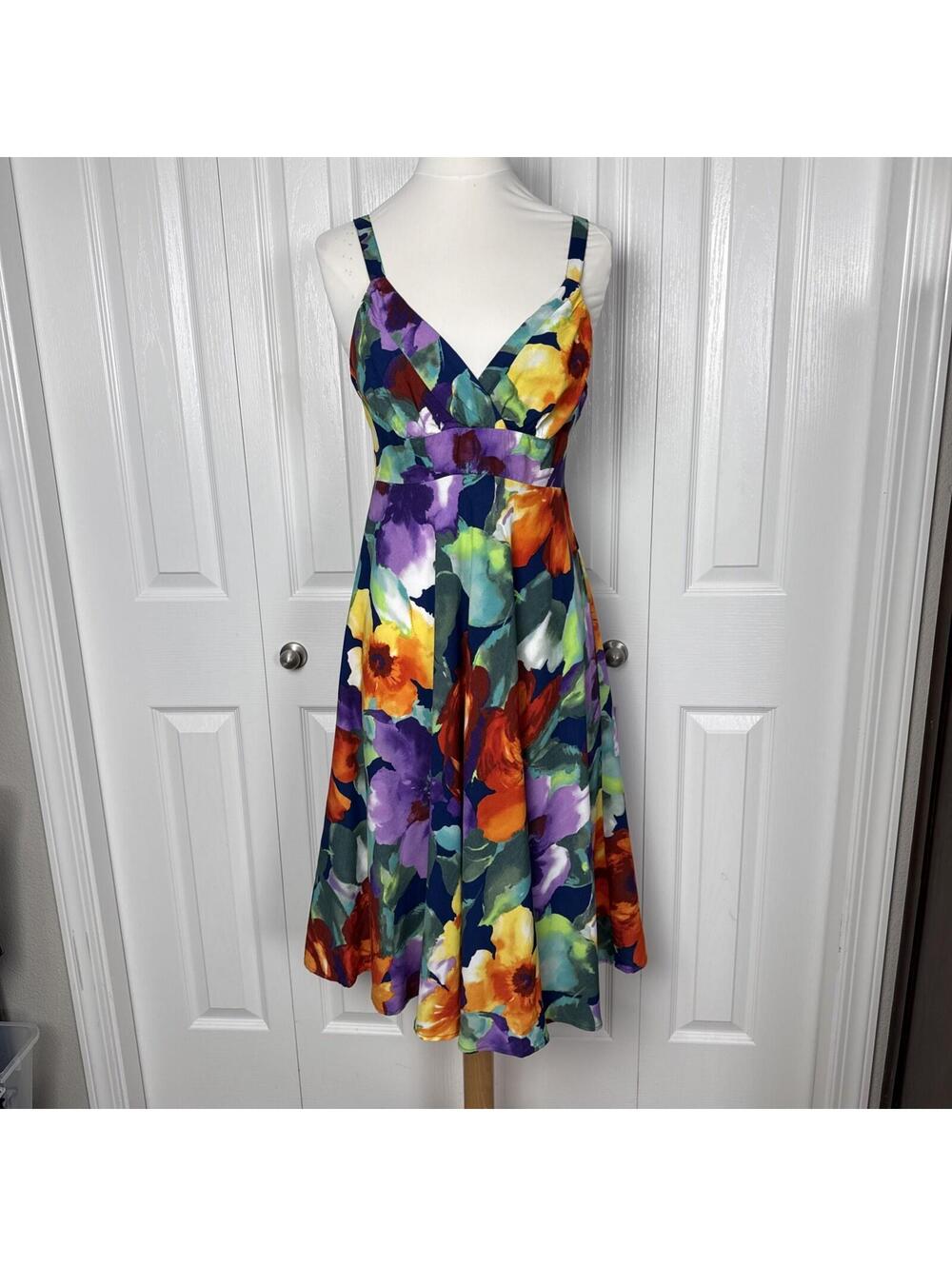 Jams World Women's Size Small Colorful Sleeveless Sundress Rayon Made in Hawaii